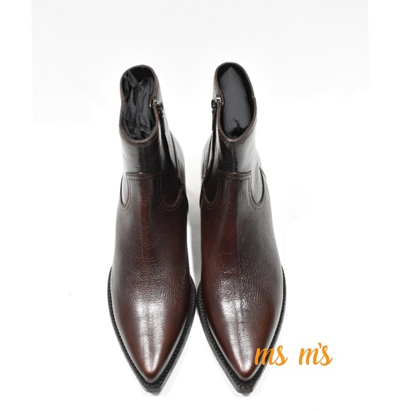 NWT Saint Laurent YSL Lukas Brown Ankle Boots EU44 - Picture 7 of 8